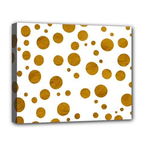 Tan Polka Dots Deluxe Canvas 20  X 16  (framed) by Colorfulart23