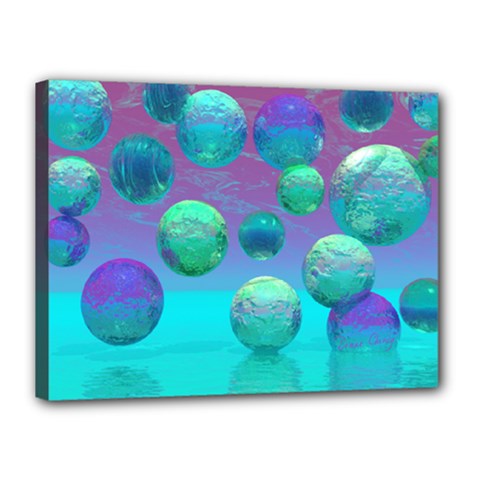 Ocean Dreams, Abstract Aqua Violet Ocean Fantasy Canvas 16  X 12  (framed) by DianeClancy