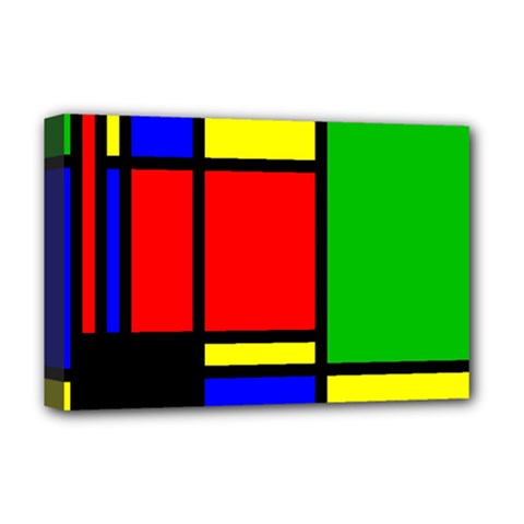 Mondrian Deluxe Canvas 18  X 12  (framed) by Siebenhuehner