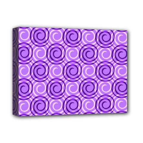 Purple And White Swirls Background Deluxe Canvas 16  X 12  (framed)  by Colorfulart23