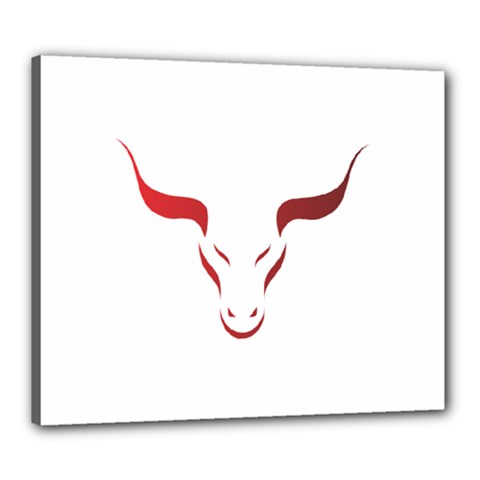 Stylized Symbol Red Bull Icon Design Canvas 24  X 20  (framed) by rizovdesign