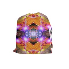 Abstract Flower Drawstring Pouch (large) by icarusismartdesigns