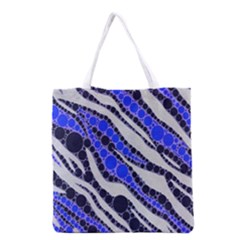 Blue Zebra Bling  All Over Print Grocery Tote Bag by OCDesignss