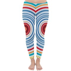 Colorful Round Kaleidoscope Winter Leggings  by LalyLauraFLM