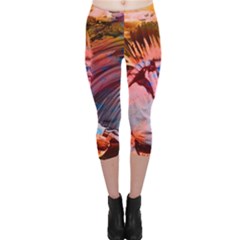 Astral Dreamtime Capri Leggings  by icarusismartdesigns