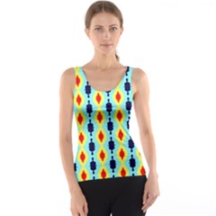 Yellow Chains Pattern Tank Top by LalyLauraFLM