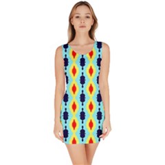 Yellow Chains Pattern Bodycon Dress by LalyLauraFLM