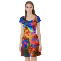 Cosmic Mind Short Sleeve Skater Dress by icarusismartdesigns