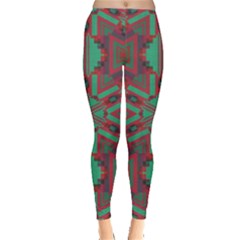 Green Tribal Star Leggings by LalyLauraFLM