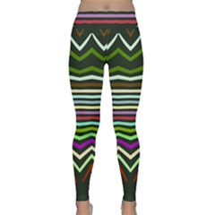 Chevrons And Distorted Stripes Yoga Leggings by LalyLauraFLM