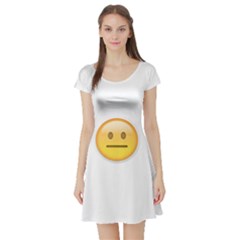 Neutral Face  Short Sleeve Skater Dress by Bauble