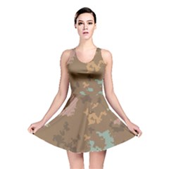 Paint Strokes In Retro Colors Reversible Skater Dress by LalyLauraFLM