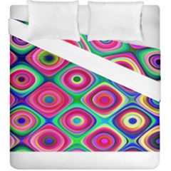 Psychedelic Checker Board Duvet Cover (king Size) by KirstenStar