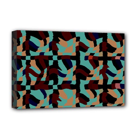 Distorted Shapes In Retro Colors Deluxe Canvas 18  X 12  (stretched) by LalyLauraFLM