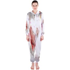 Abstract Angel In White Hooded Jumpsuit (ladies)  by digitaldivadesigns