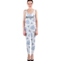 Sweet Doodle Pattern Blue OnePiece Catsuits View1