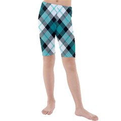 Smart Plaid Teal Kid s Swimwear by ImpressiveMoments