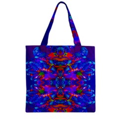 Abstract 4 Zipper Grocery Tote Bags by icarusismartdesigns