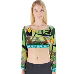 Surfing Long Sleeve Crop Top by FantasyWorld7