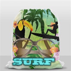 Surfing Drawstring Bag (small) by FantasyWorld7