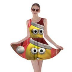 Funny Christmas Smiley Skater Dresses by FantasyWorld7