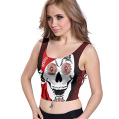 Funny Happy Skull Crop Top by FantasyWorld7