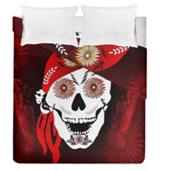 Funny Happy Skull Duvet Cover (full/queen Size) by FantasyWorld7