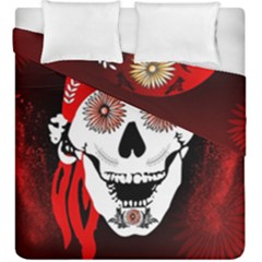 Funny Happy Skull Duvet Cover (king Size) by FantasyWorld7