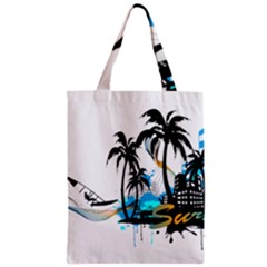 Surfing Zipper Classic Tote Bags by EnjoymentArt