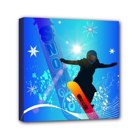 Snowboarding Mini Canvas 6  X 6  by FantasyWorld7