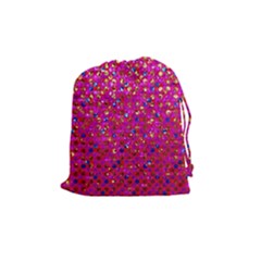 Polka Dot Sparkley Jewels 1 Drawstring Pouches (medium)  by MedusArt