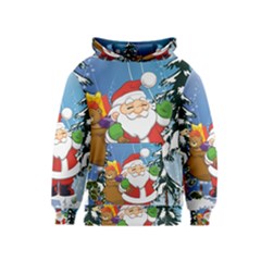 Funny Santa Claus In The Forrest Kid s Pullover Hoodies by FantasyWorld7