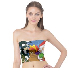 Funny Santa Claus In The Forrest Women s Tube Tops by FantasyWorld7