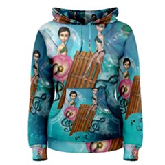 Music, Pan Flute With Fairy Women s Pullover Hoodies by FantasyWorld7