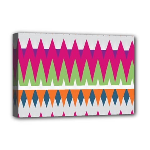 Chevron Pattern Deluxe Canvas 18  X 12  (stretched) by LalyLauraFLM