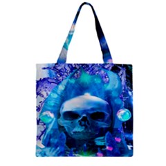 Skull Worship Zipper Grocery Tote Bags by icarusismartdesigns