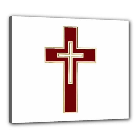 Red Christian Cross Canvas 24  X 20  (stretched) by igorsin