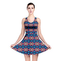 Rhombus  Pattern Reversible Skater Dress by LalyLauraFLM