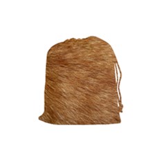 Light Brown Fur Drawstring Pouches (medium)  by trendistuff