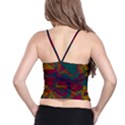 Geometric shapes in retro colors Women s Spaghetti Strap Bra Top View2