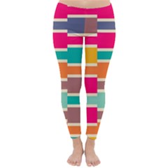 Connected Colorful Rectangles Winter Leggings by LalyLauraFLM