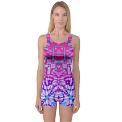 Ethnic Tribal Pattern G327 One Piece Boyleg Swimsuit by MedusArt