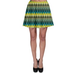 Scallop Pattern Repeat In  new York  Teal, Mustard, Grey And Moss Skater Skirts by PaperandFrill