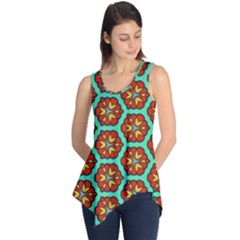 Red Flowers Pattern Sleeveless Tunic by LalyLauraFLM