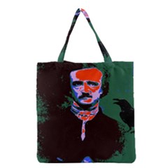 Edgar Allan Poe Pop Art  Grocery Tote Bags by icarusismartdesigns