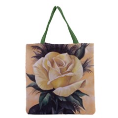 Yellow Rose Grocery Tote Bag by ArtByThree