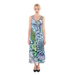 Peaceful Flower Garden 2 Full Print Maxi Dress by Zandiepants