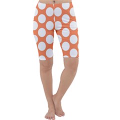 Orange Polkadot Cropped Leggings by Zandiepants