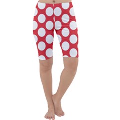 Red Polkadot Cropped Leggings by Zandiepants