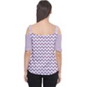 Lilac And White Zigzag Women s Cutout Shoulder Tee View2